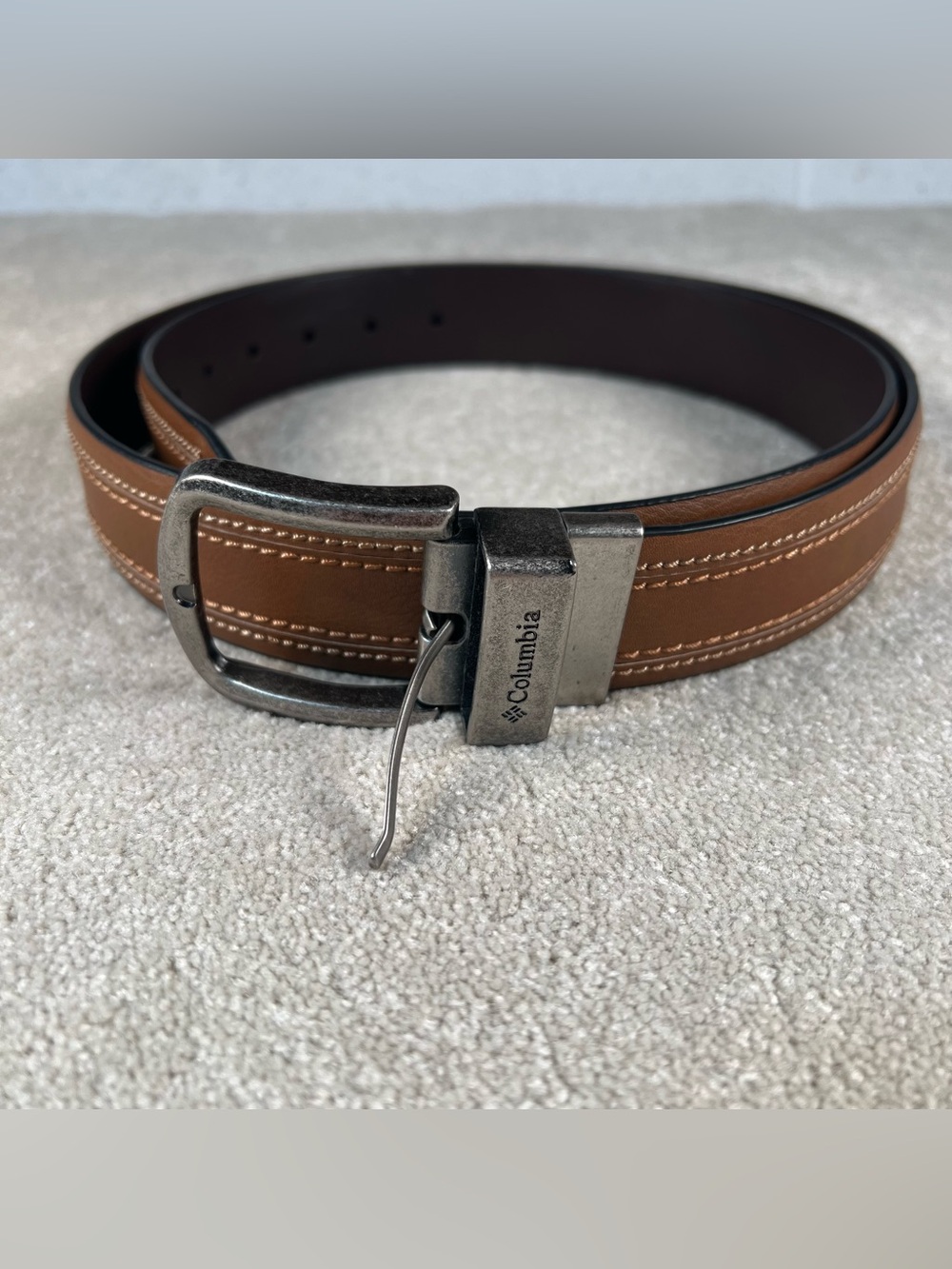 Columbia Belt Reversible Brown Faux Leather Men's XL 42-44